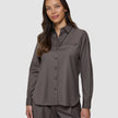 Skye Set Dark Chestnut Melange Shirt & Wide Pants