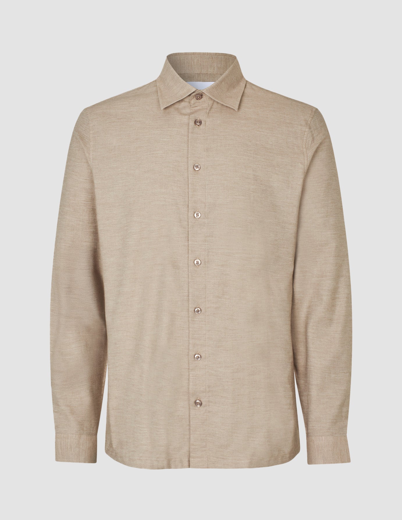 Soft Flannel Shirt Beige