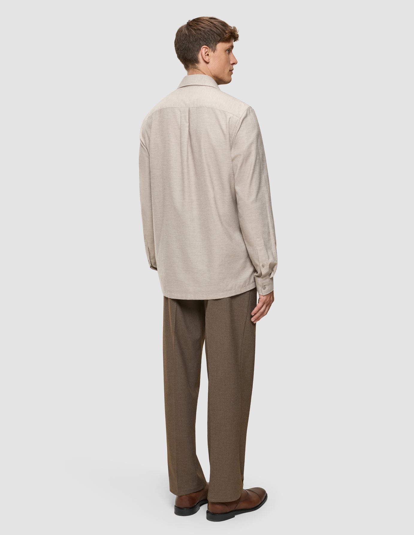 Soft Flannel Shirt Beige