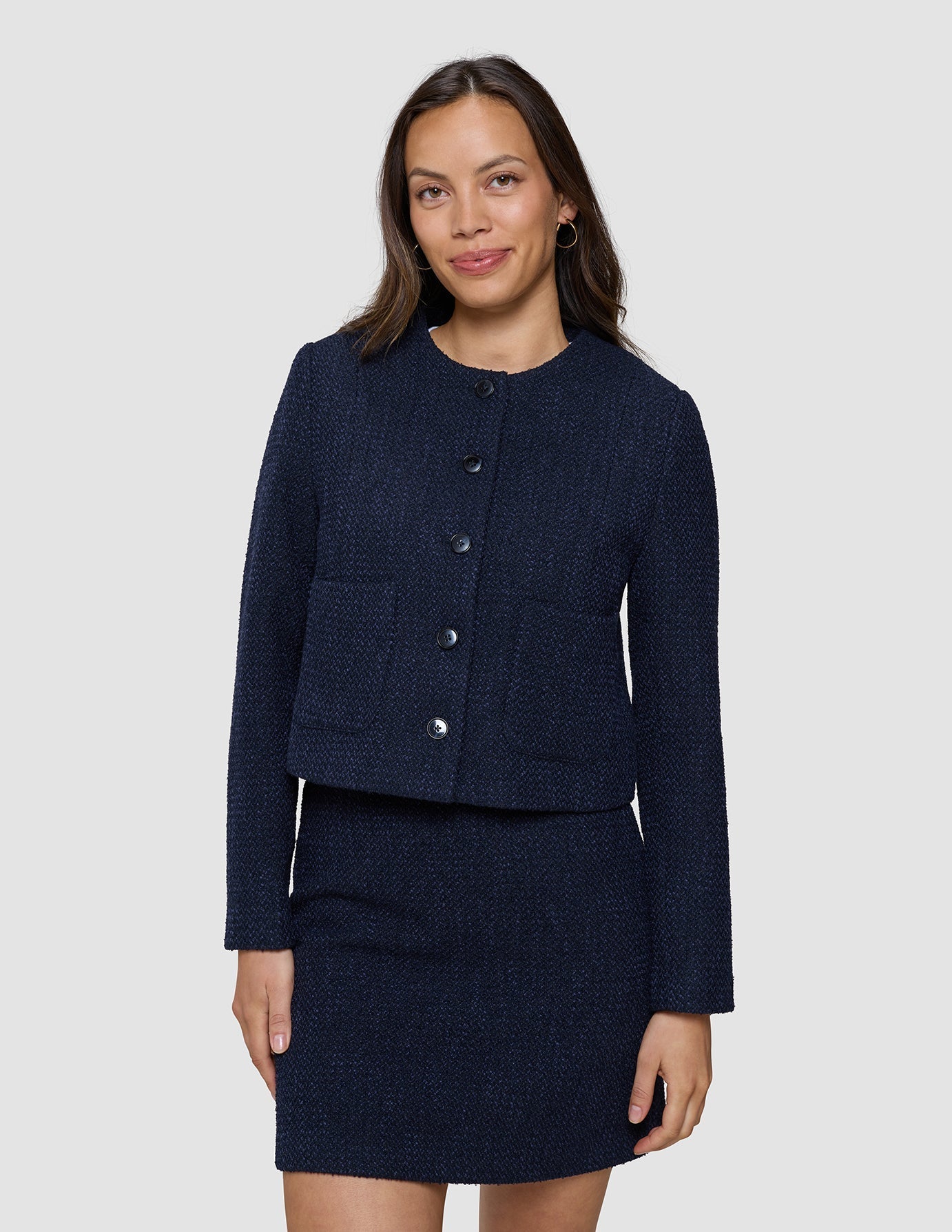 Sorae Set Midnight Blue Short Jacket & Short Skirt