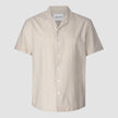 Tech Linen Bowling Short Sleeve Shirt Sandshell Stripe