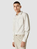 Tech Linen Casual Shirt Tan Pinstripe