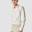 Tech Linen Casual Shirt Tan Pinstripe