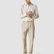 Tech Linen Casual Shirt Tan Pinstripe