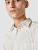 Tech Linen Casual Shirt Tan Pinstripe