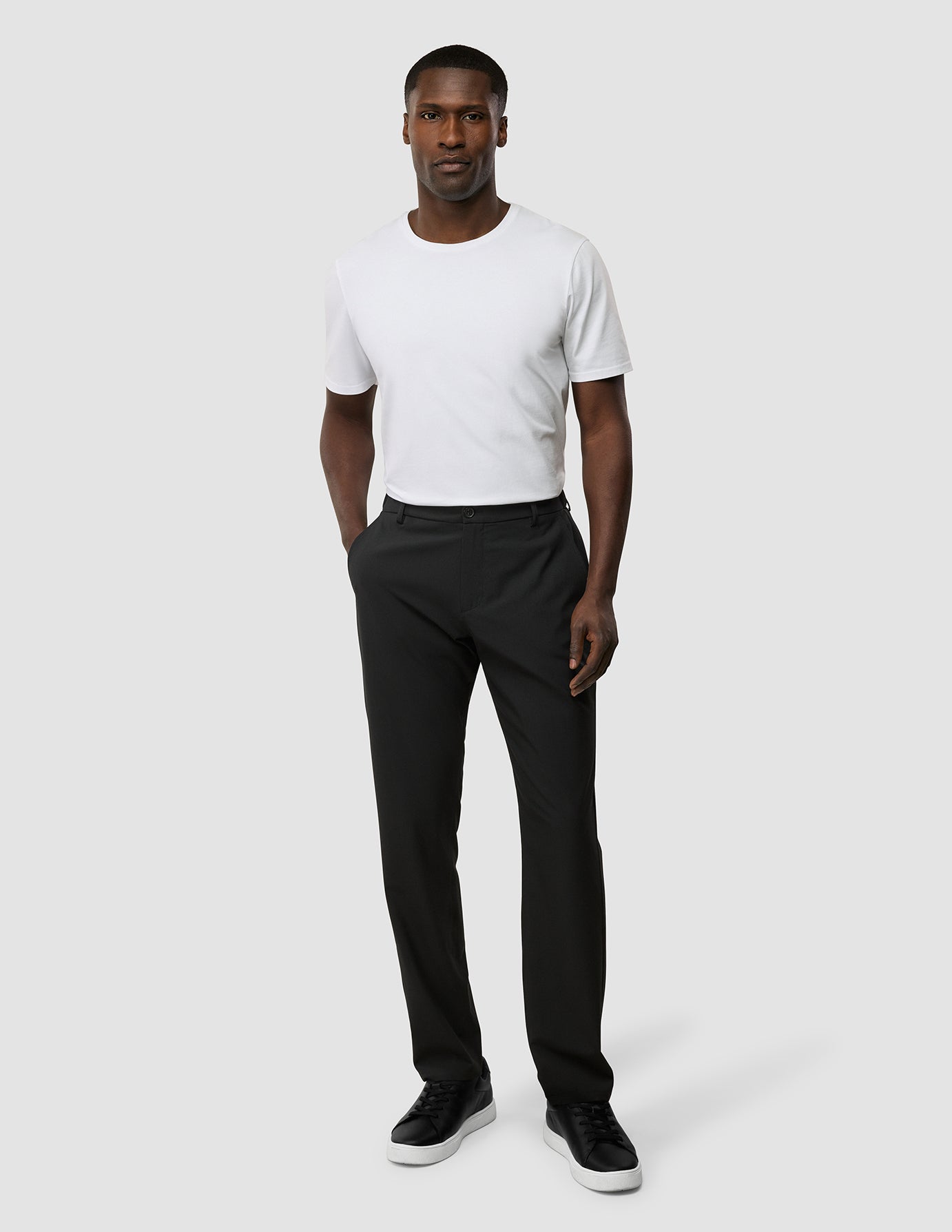 Tech Linen Elastic Pants Black