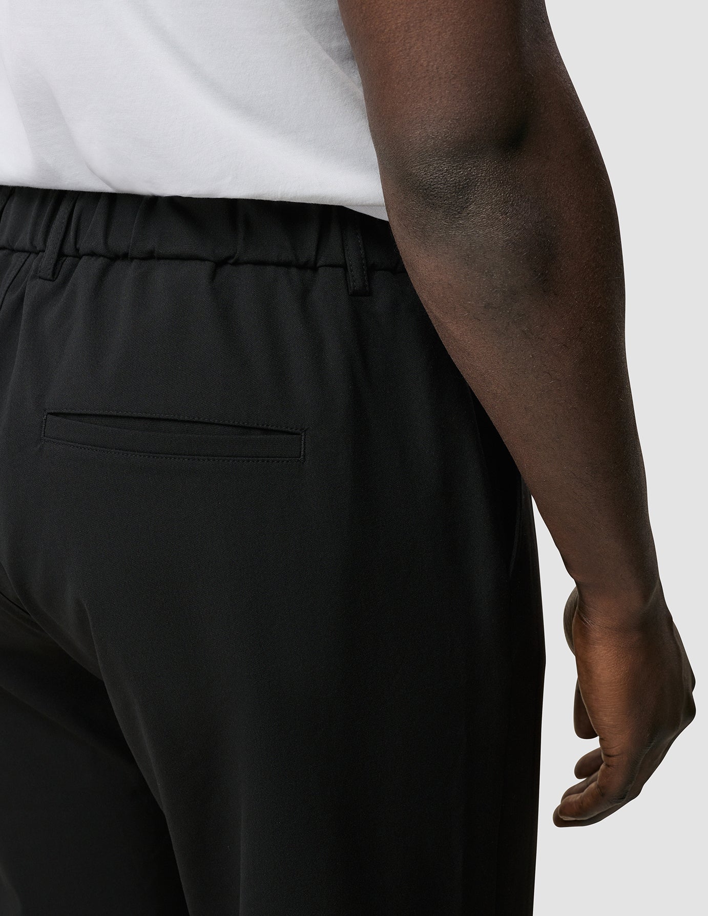 Tech Linen Elastic Pants Black