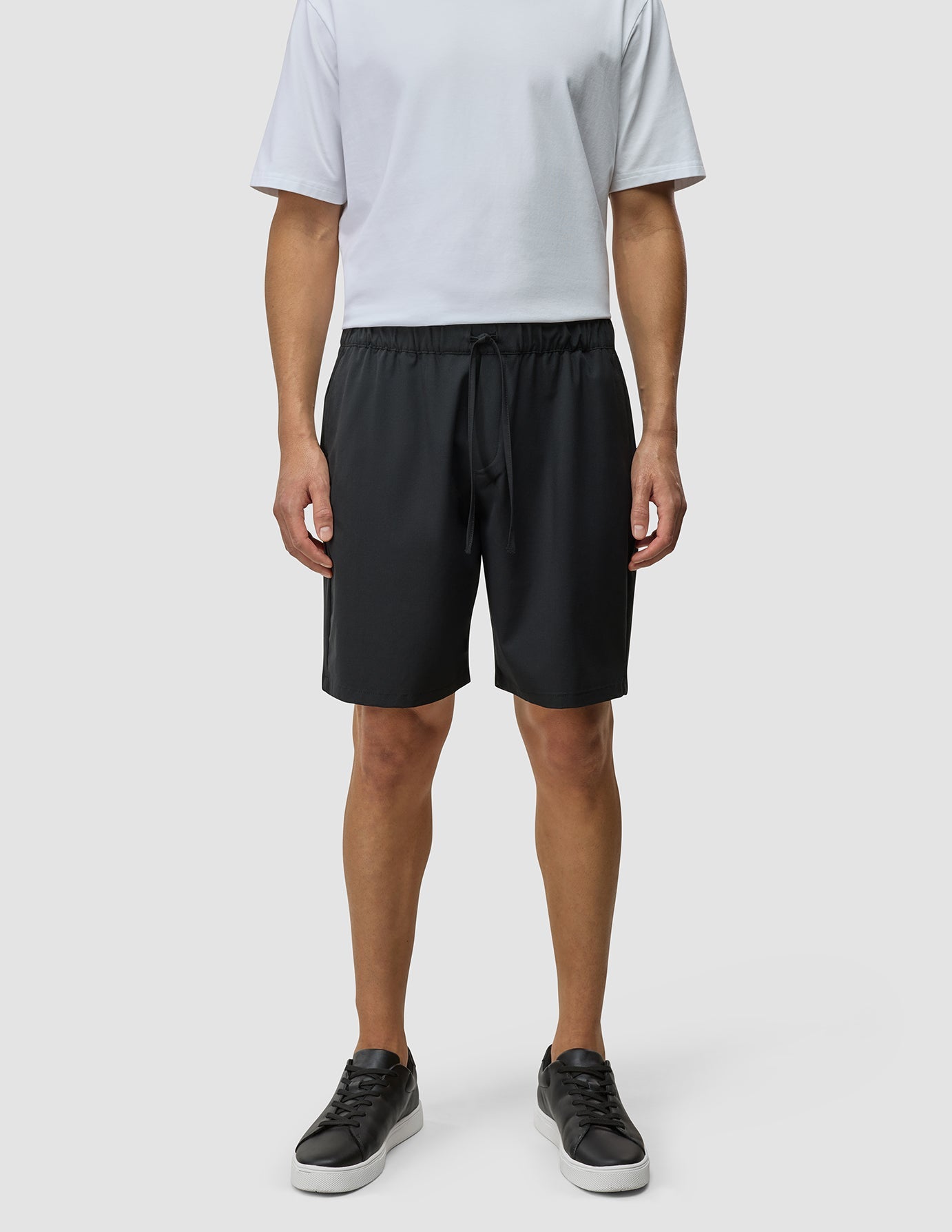 Tech Linen Elastic Shorts Black