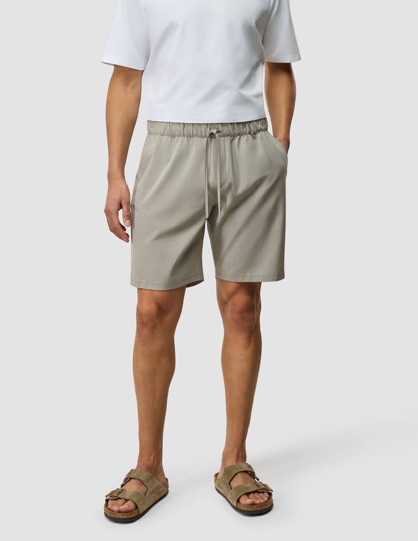Tech Linen Elastic Shorts Raw Beige