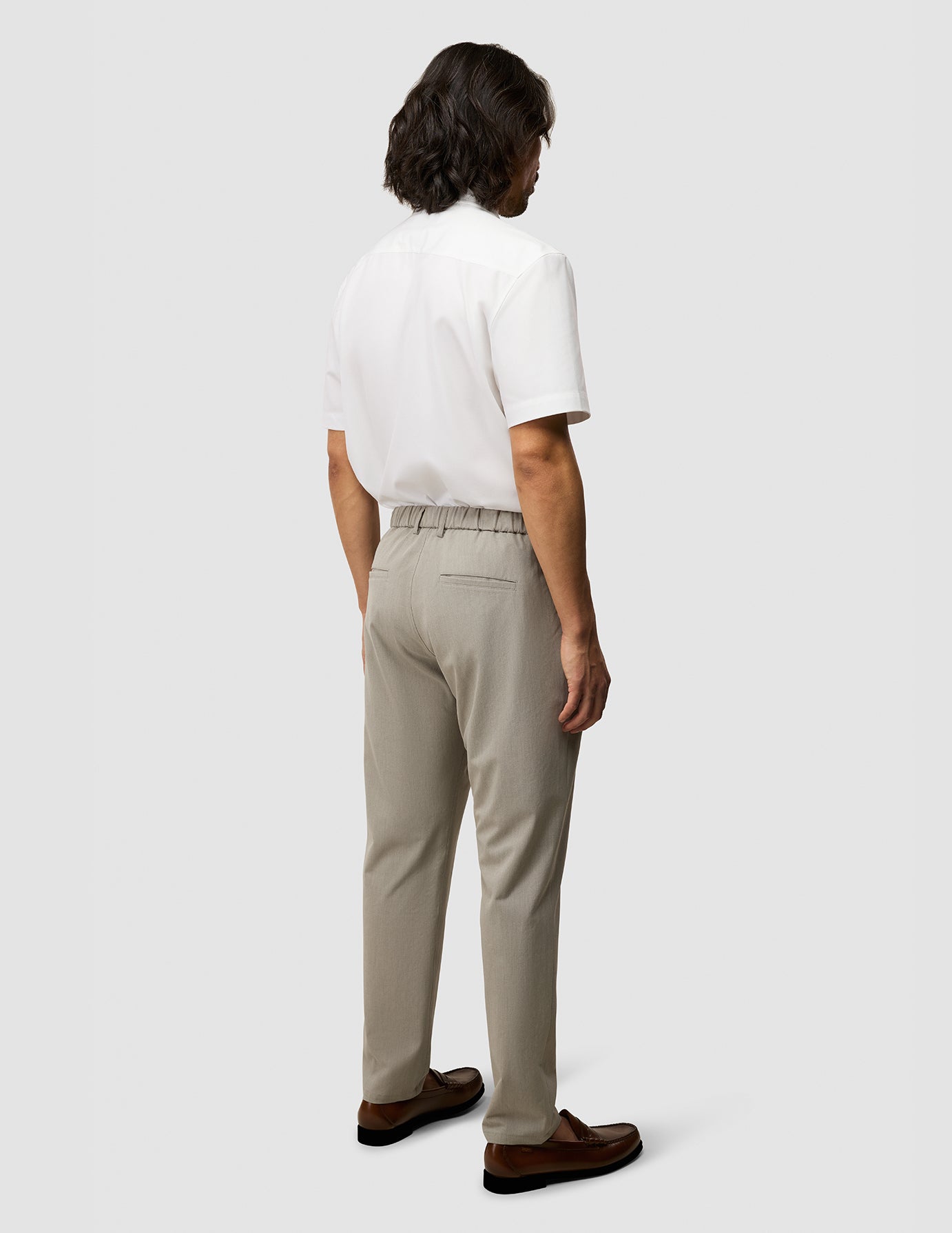 Tech Linen Elastic Pants Raw Beige