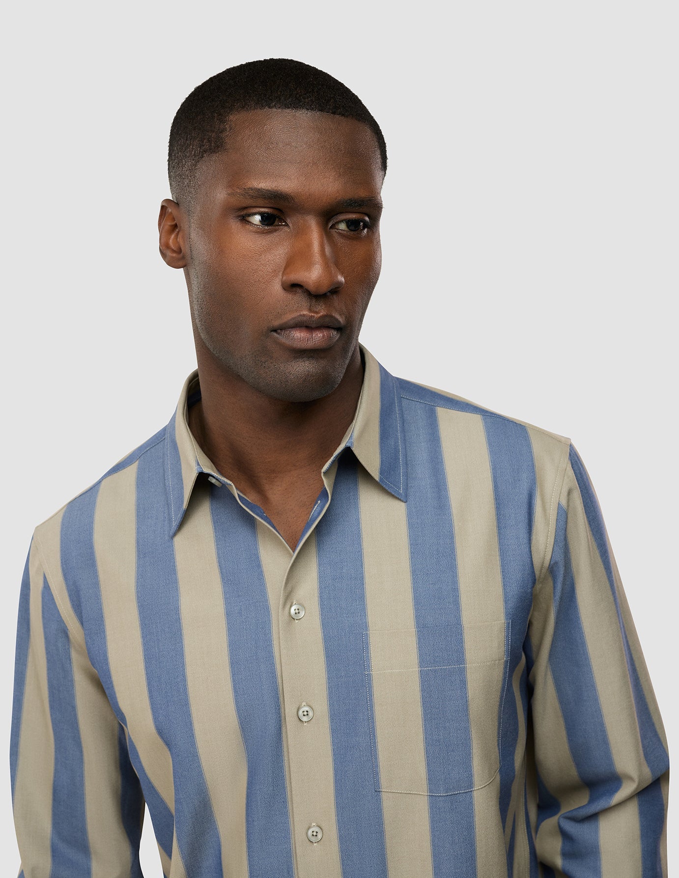 Tech Linen Casual Shirt Coastal Stripes