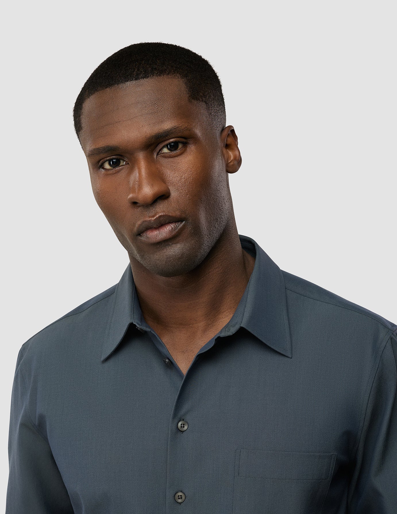 Tech Linen Casual Shirt Navy