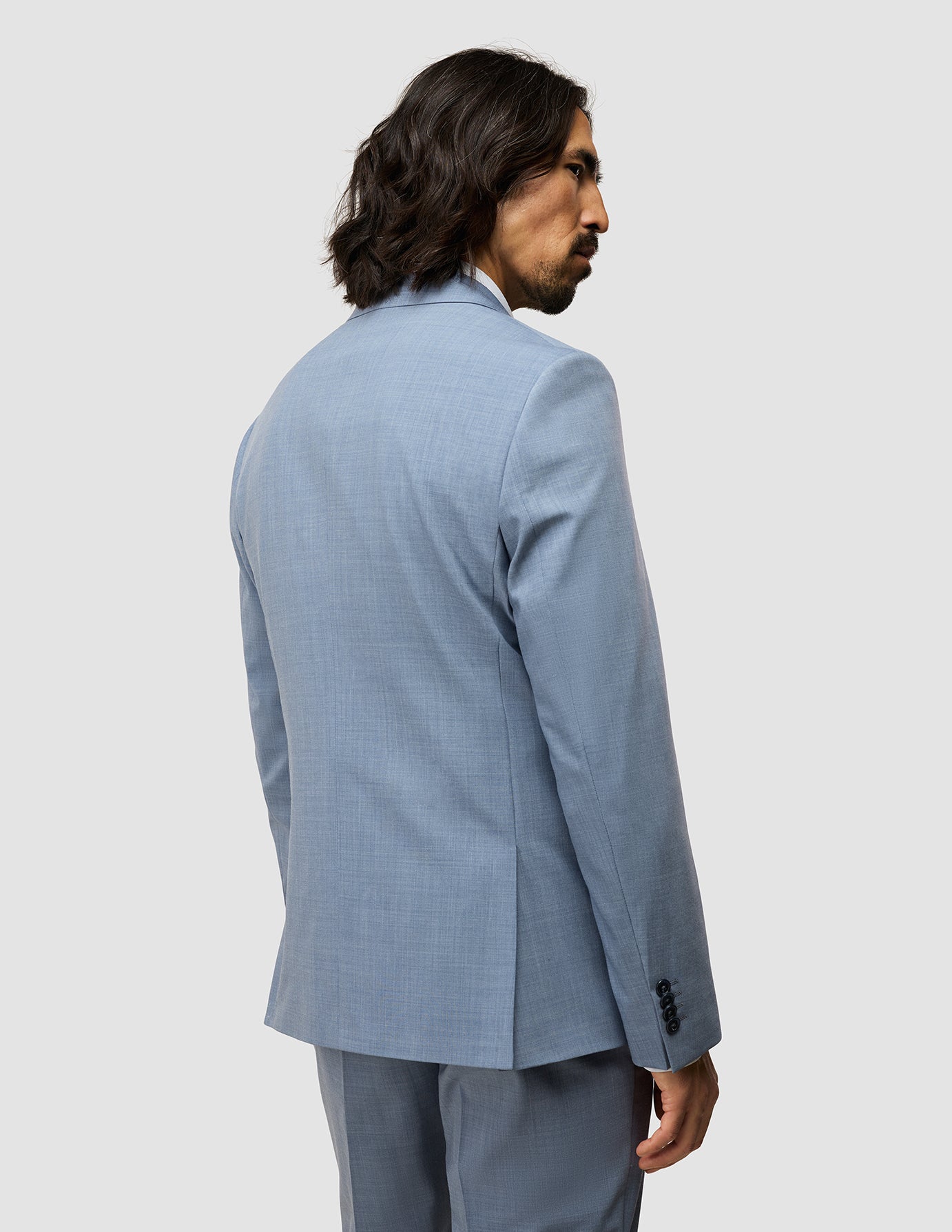 Tech Wool Blazer Light Blue Slim