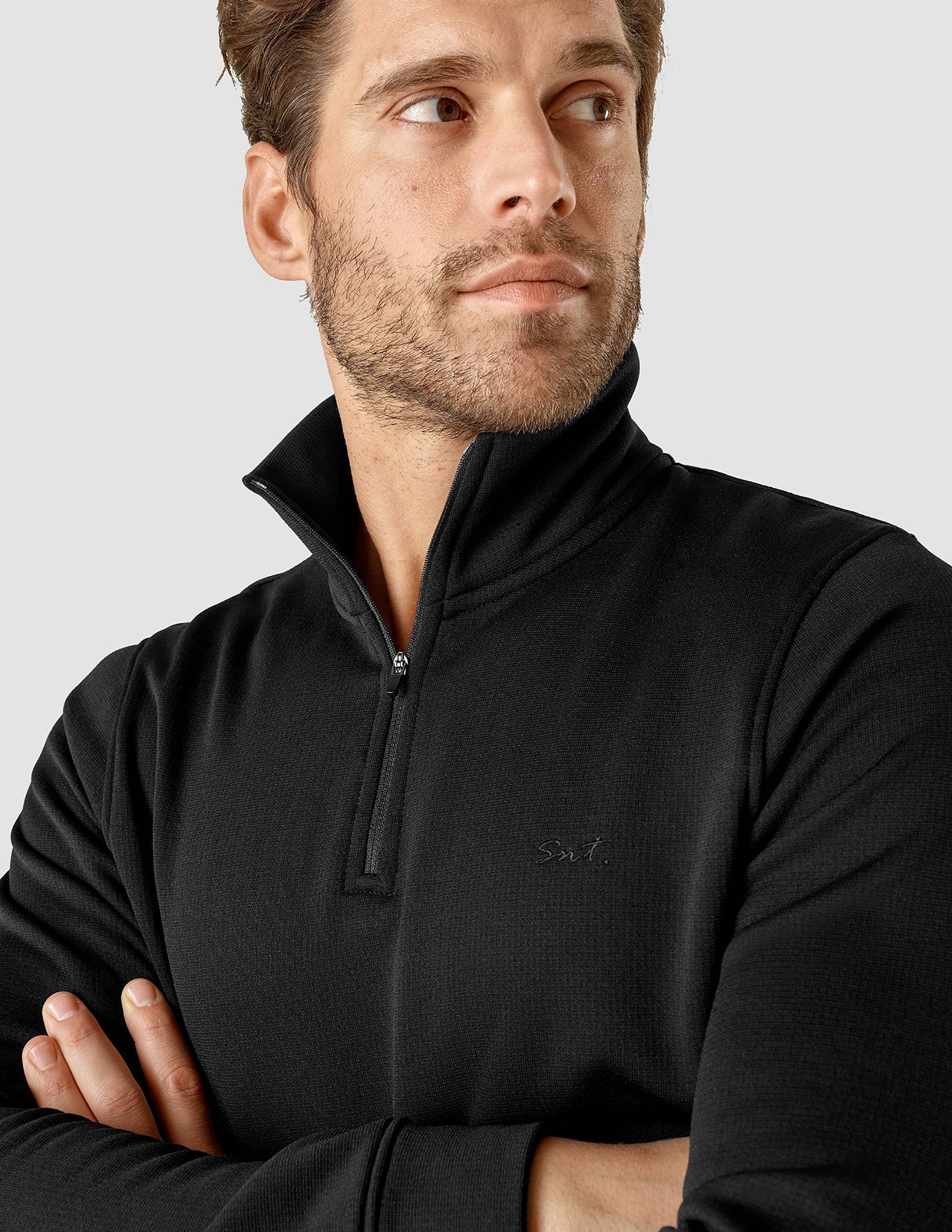 Tech Wool Half Zip Black