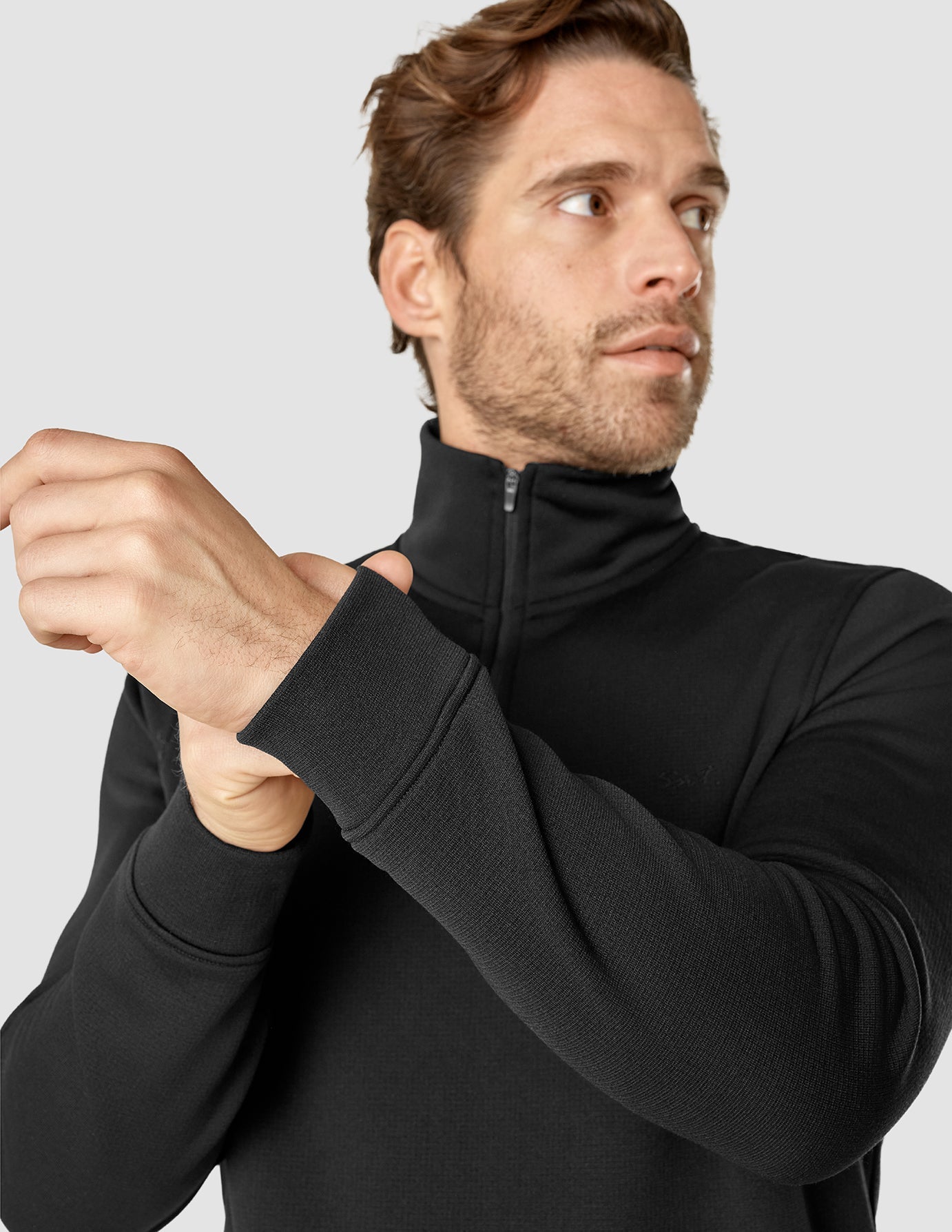 Tech Wool Half Zip Black