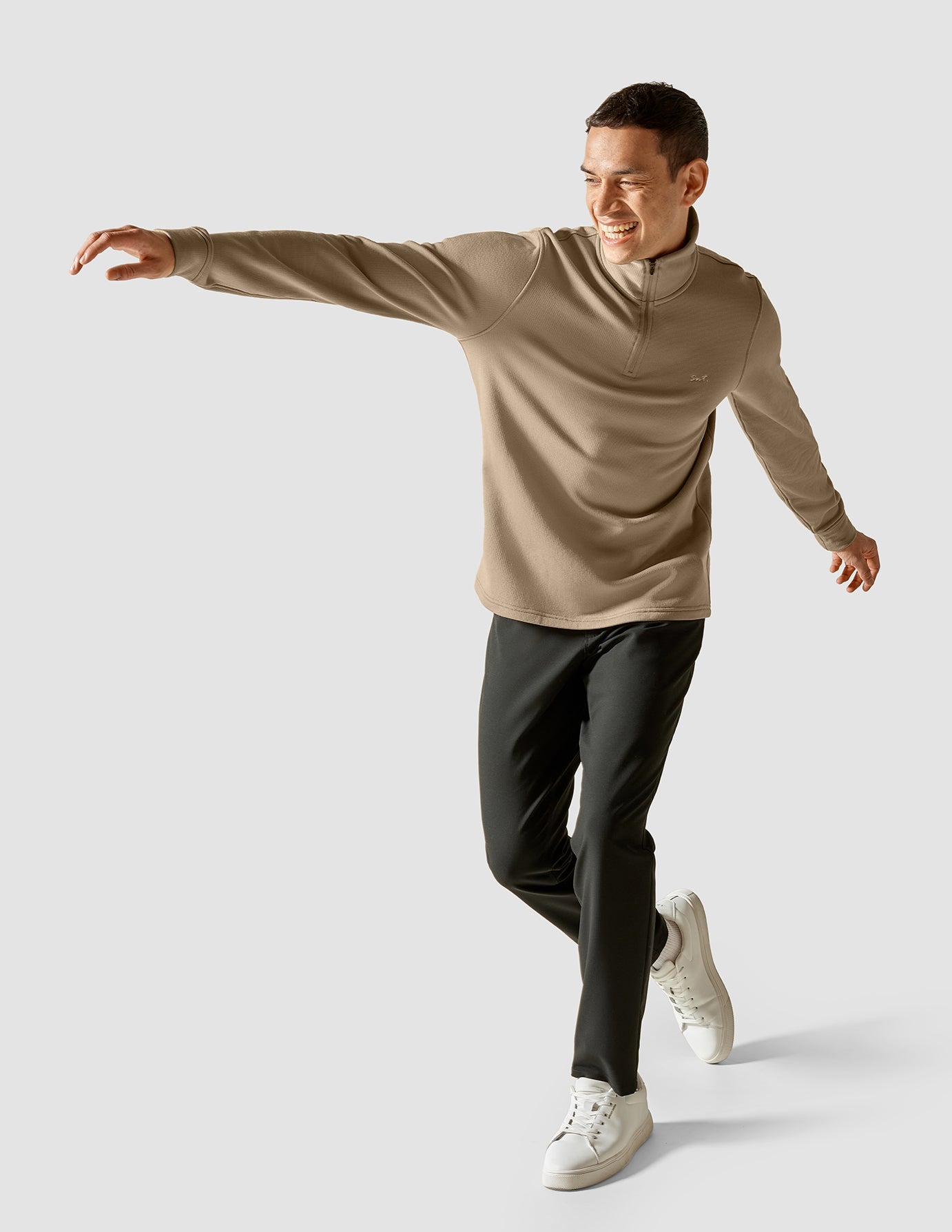 Tech Wool Half Zip Khaki