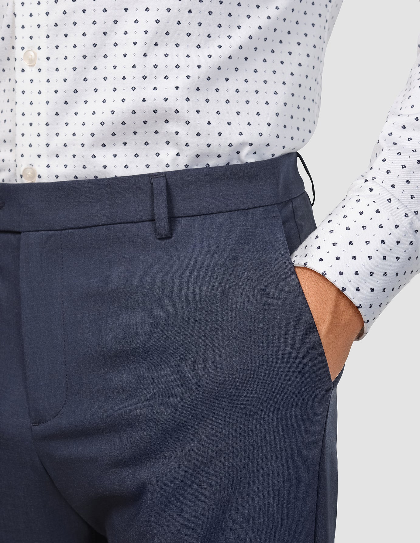 Tech Wool Suit Pants Slim Navy