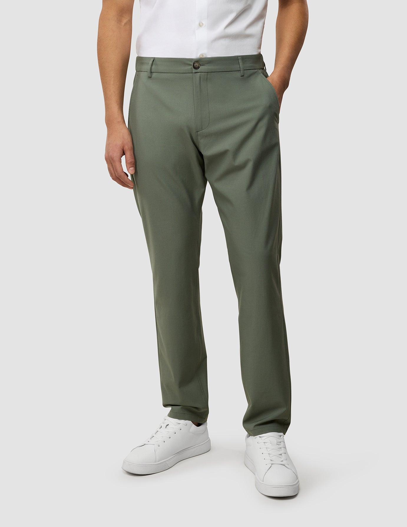 Tech Linen Elastic Pants Urban Green