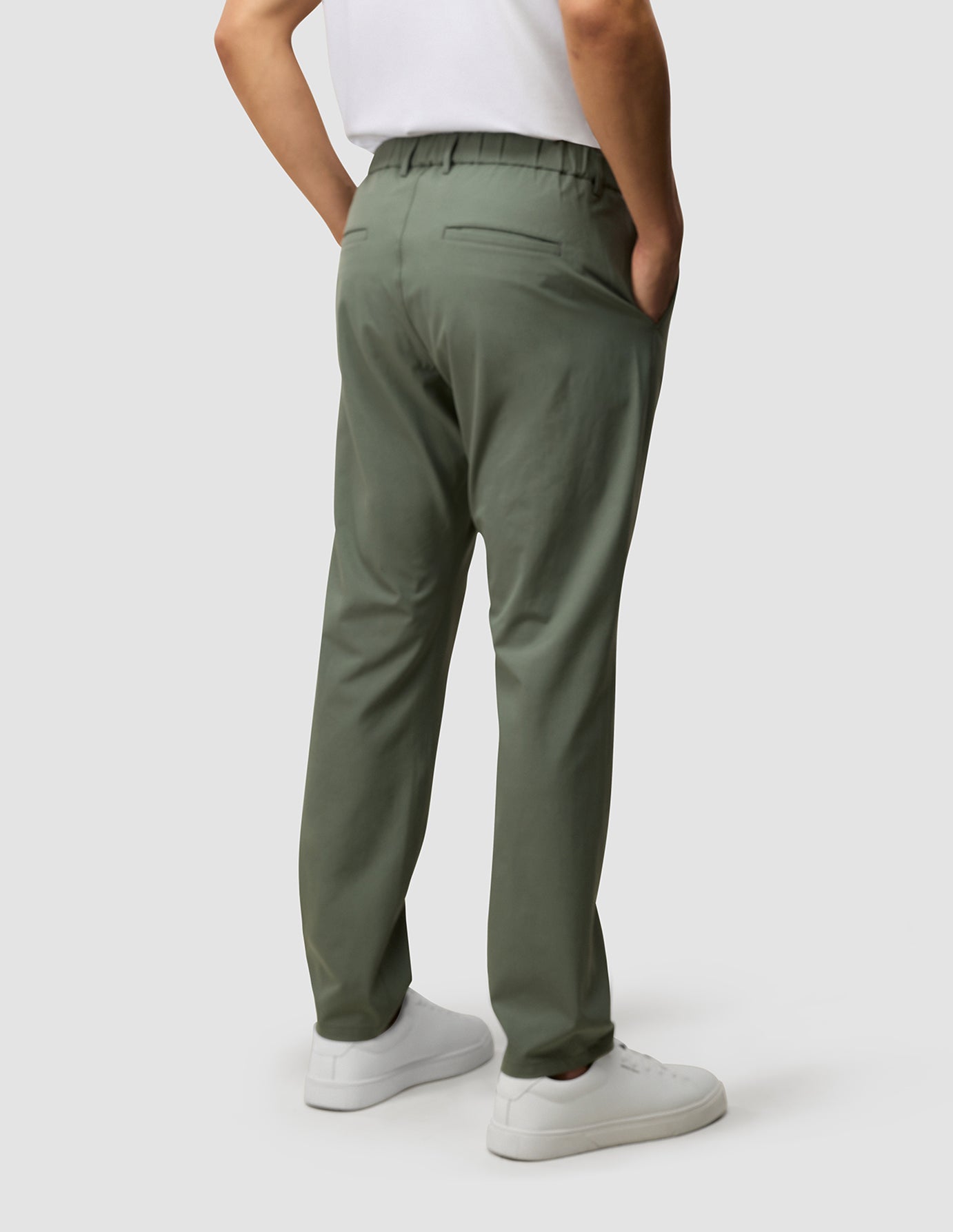 Tech Linen Elastic Pants Urban Green