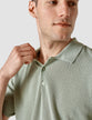 Textured Knitted Short Sleeve Polo Shirt Calm Green