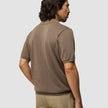 Textured Knitted Short Sleeve Polo Dark Earth
