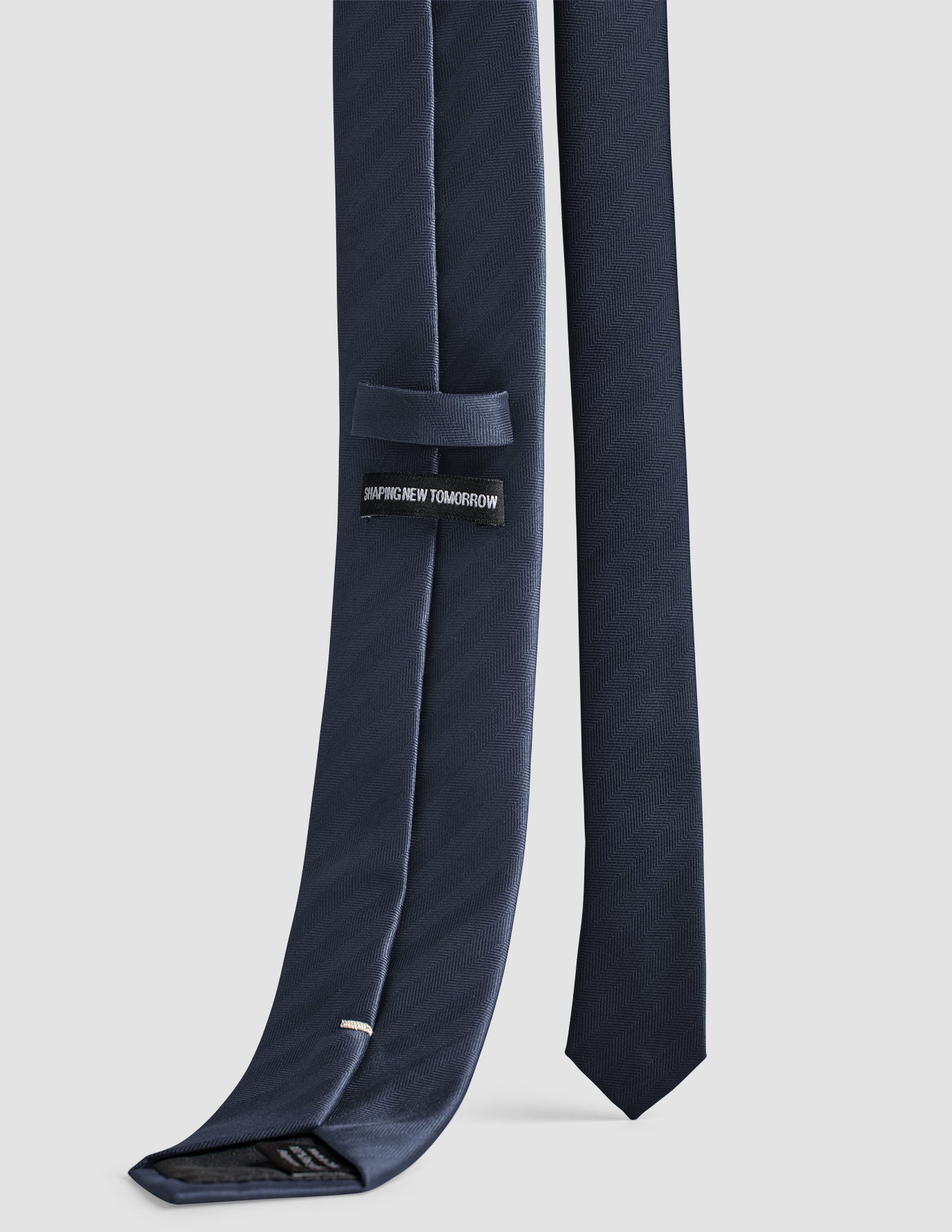 Tie Herringbone Midnight Blue