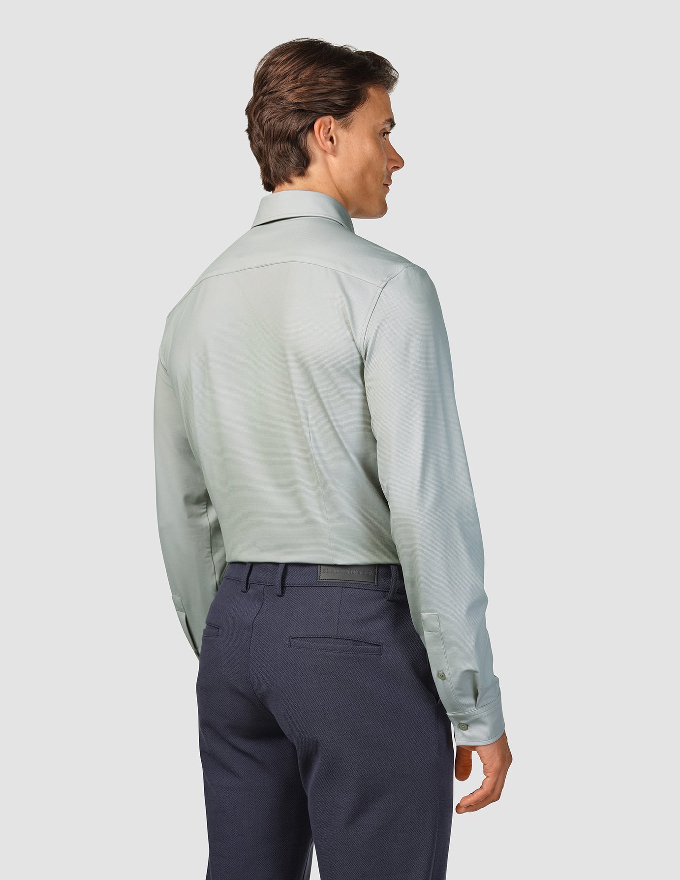 Travel Shirt Mint Grey Slim