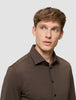 Travel Shirt Saddle Brown Slim