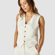 Linen Vest Off White