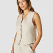 Linen Vest Sandshell