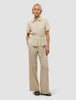 Women's Linen Shirt Short Sleeved Sandy Beige
