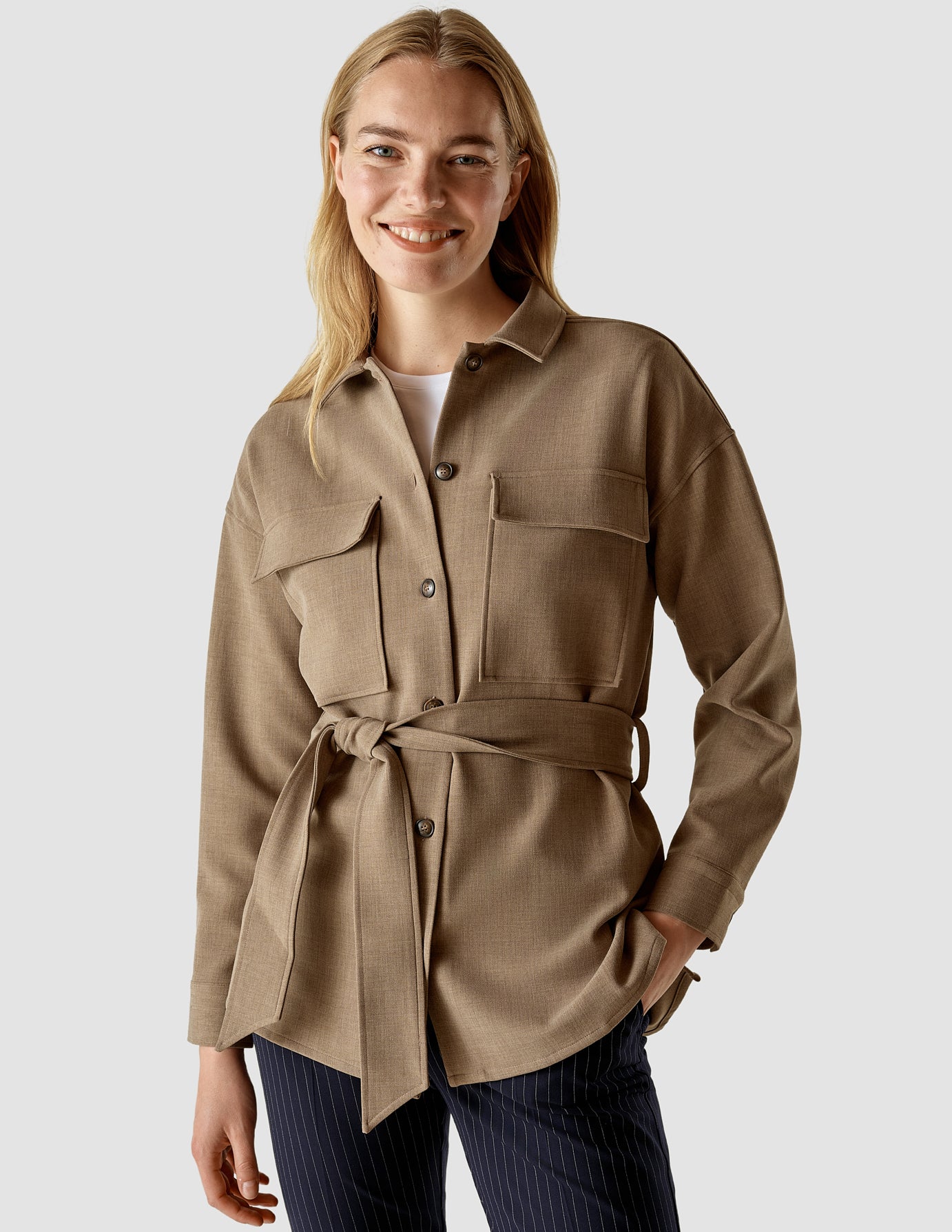Belted Overshirt Cappuccino