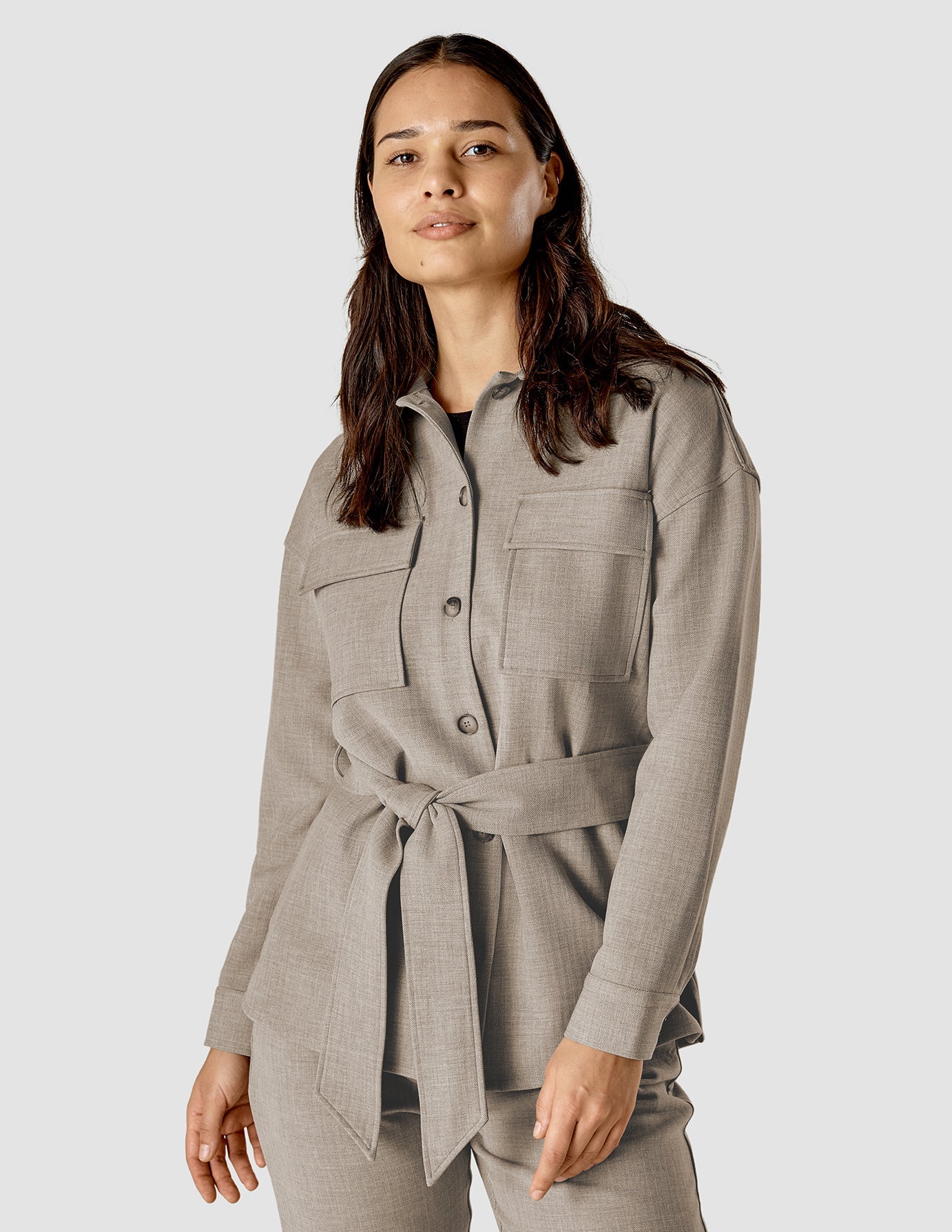 Belted Overshirt Cloud Beige