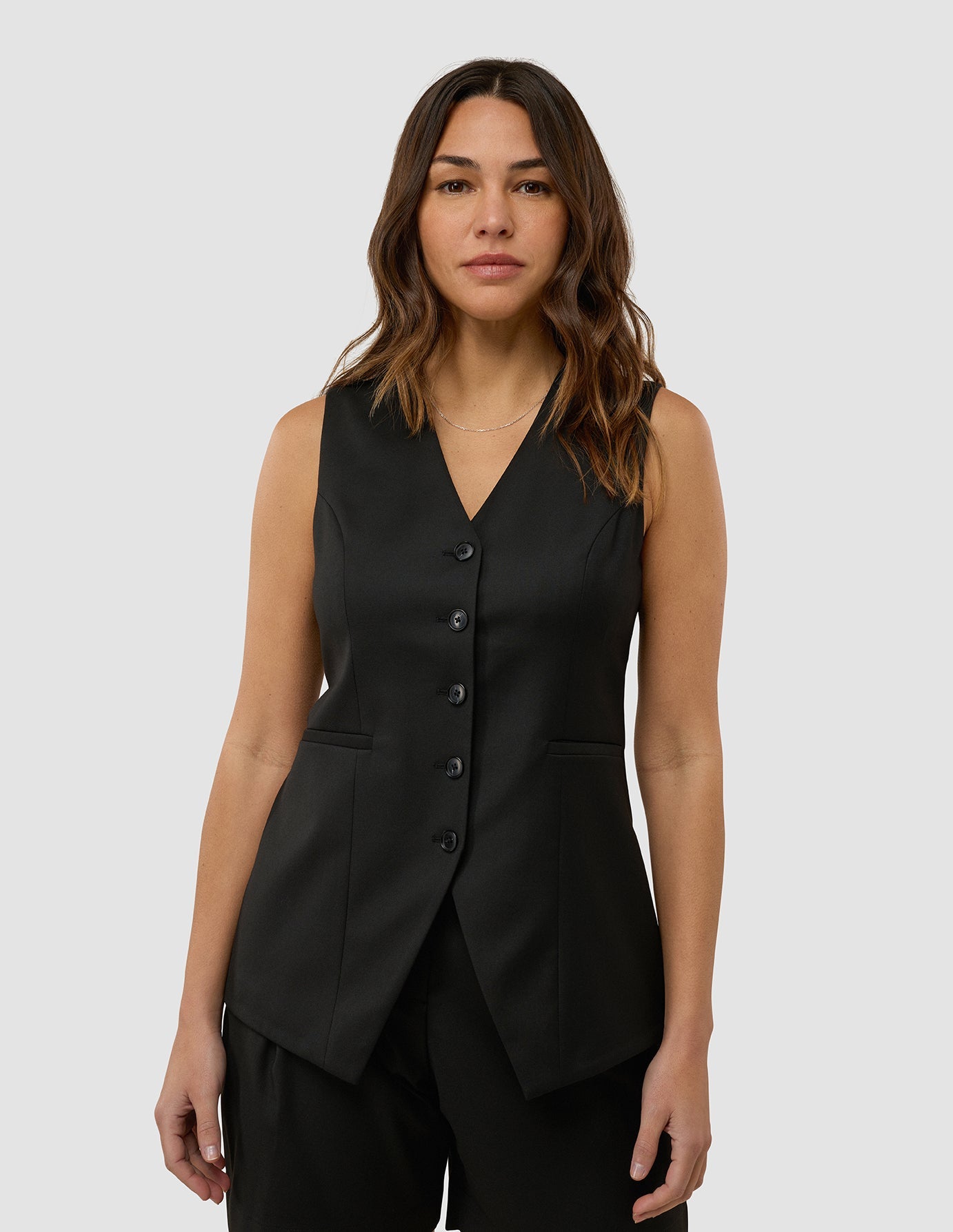 Women's Skye Long Vest Black