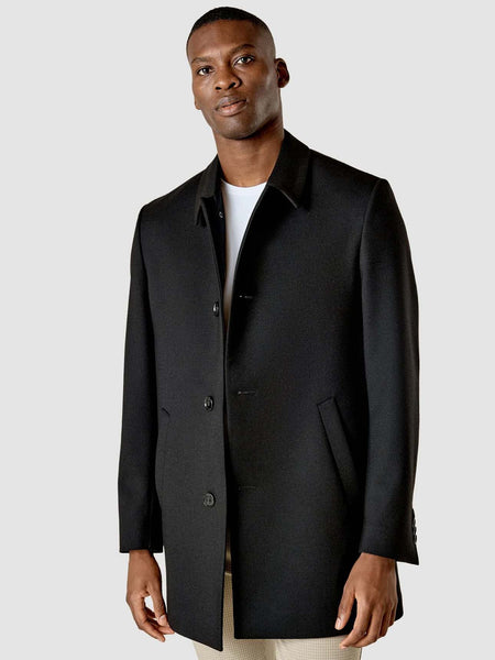 Black wool dress coat online