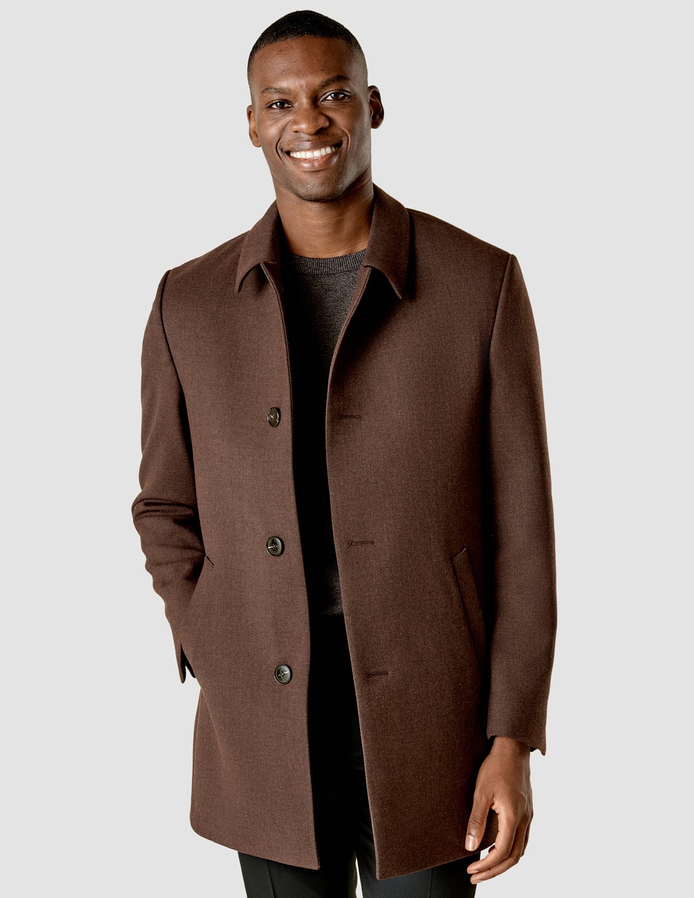 Wool Coat Brown Melange