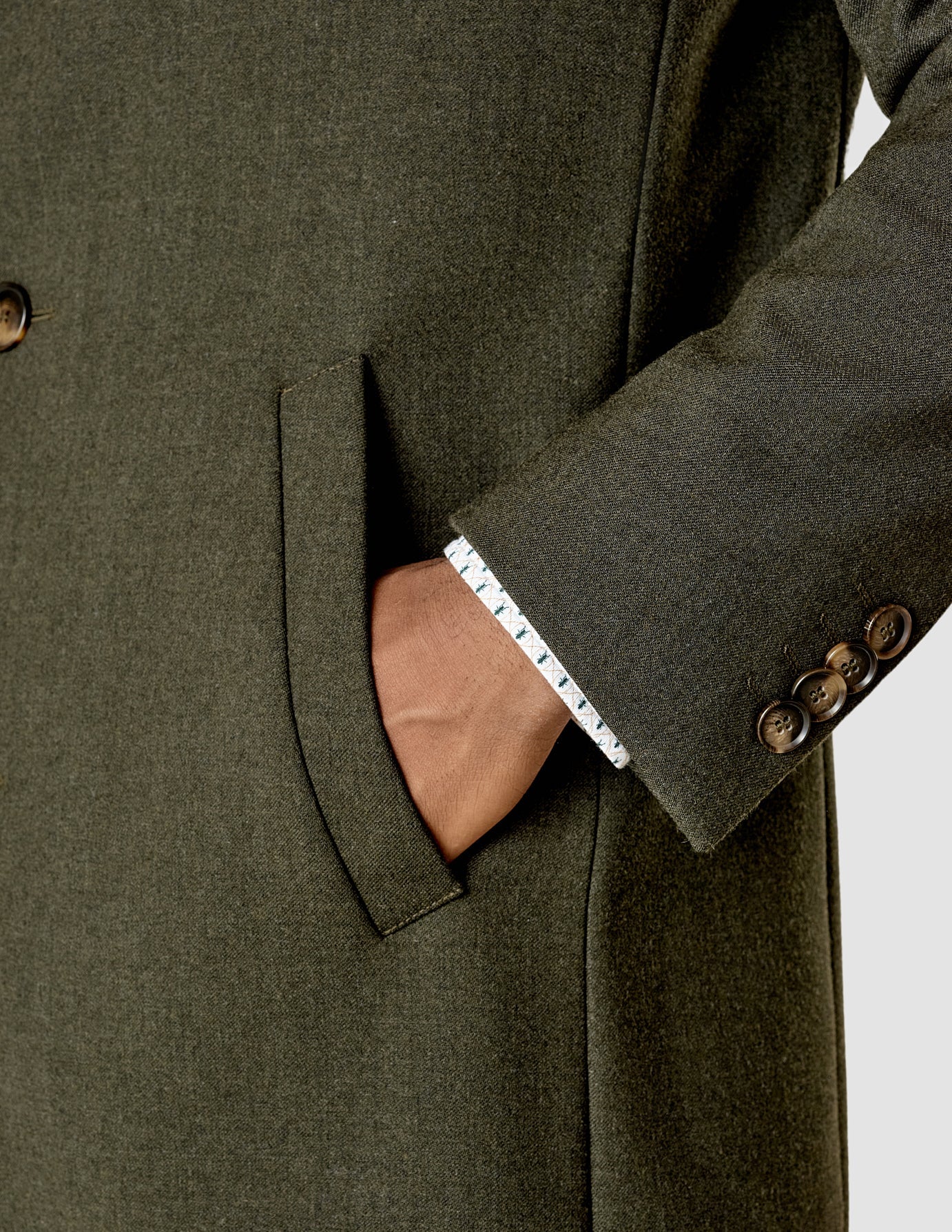 Wool Coat Green Melange