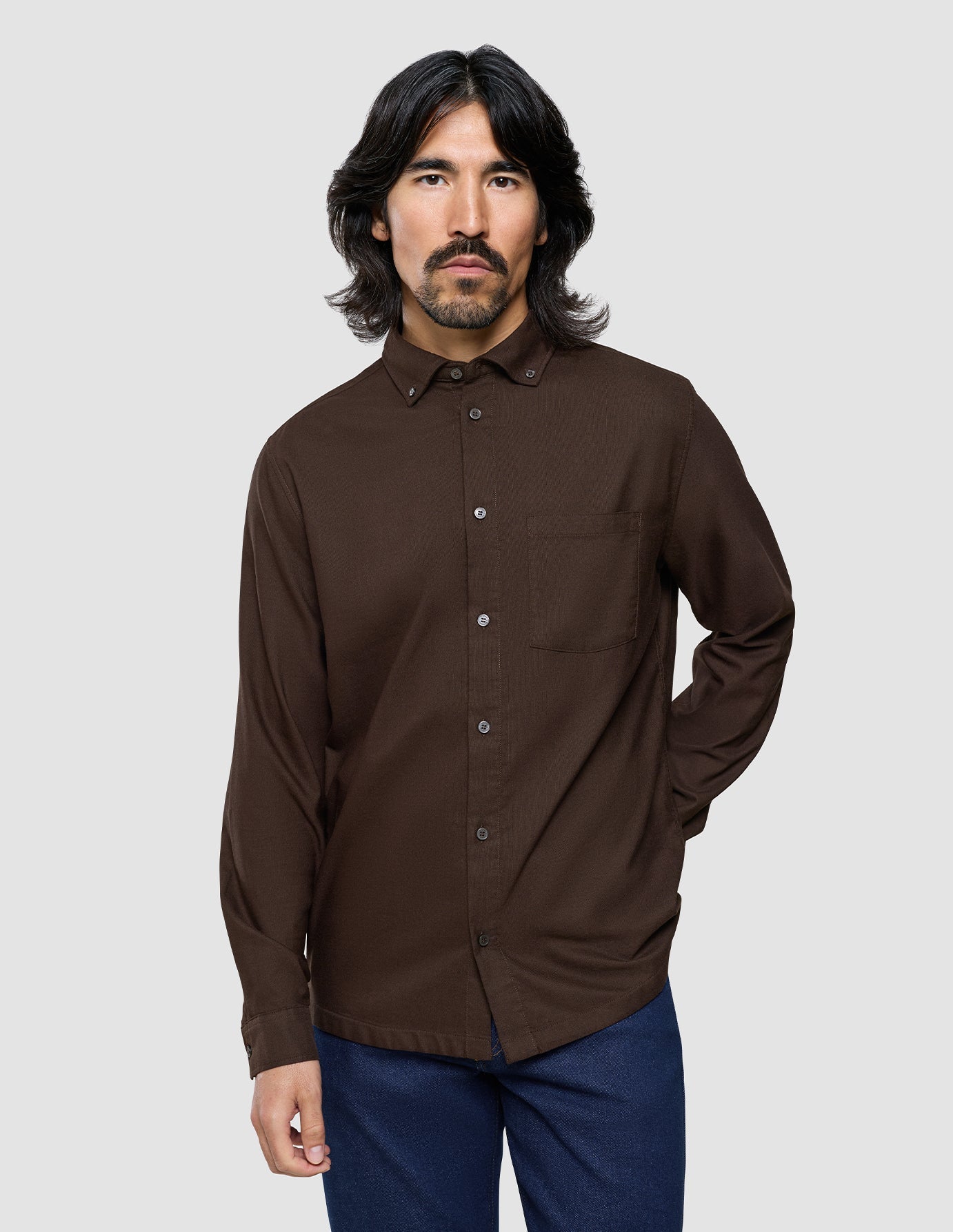 All-Day Oxford Shirt Dark Brown