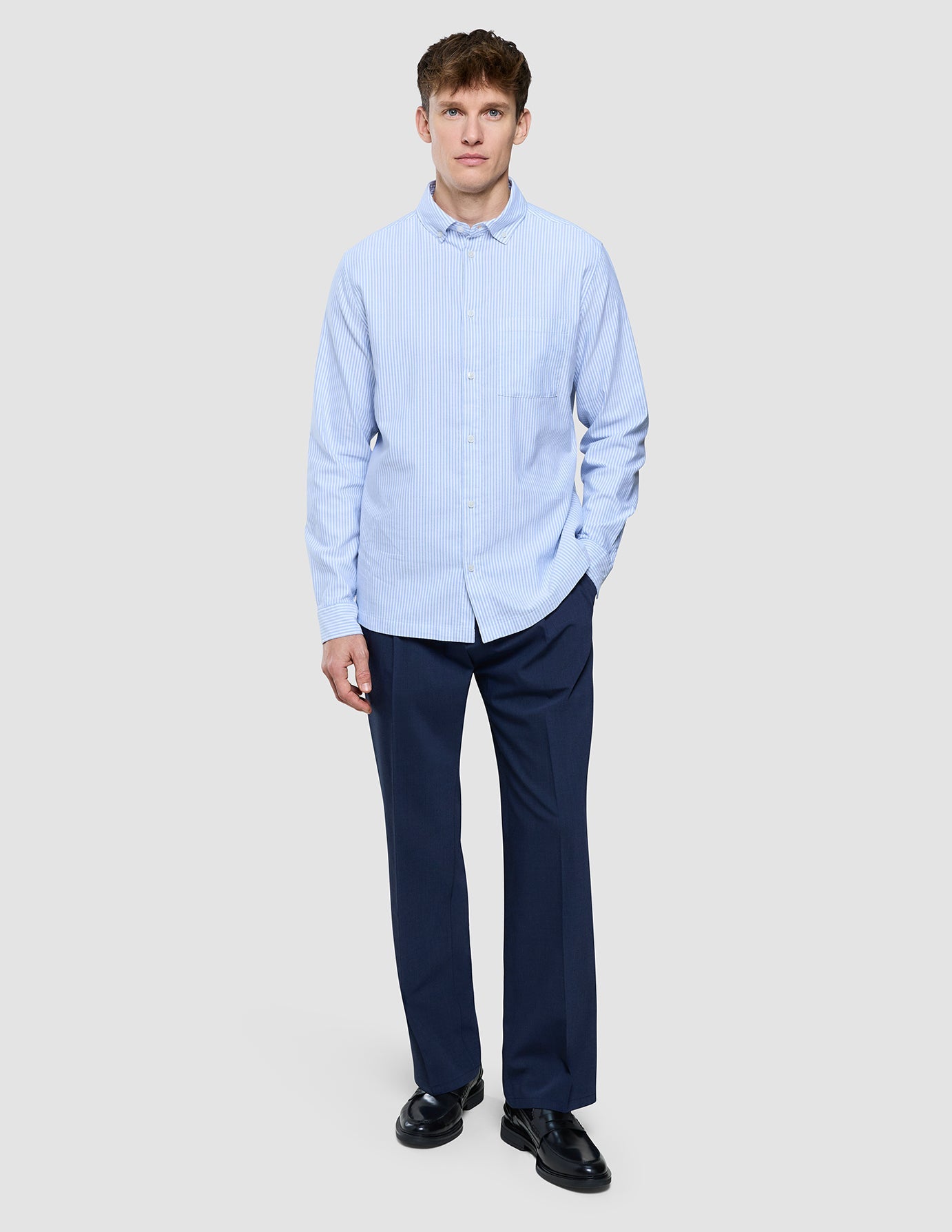 All-Day Oxford Shirt Light Blue Stripes