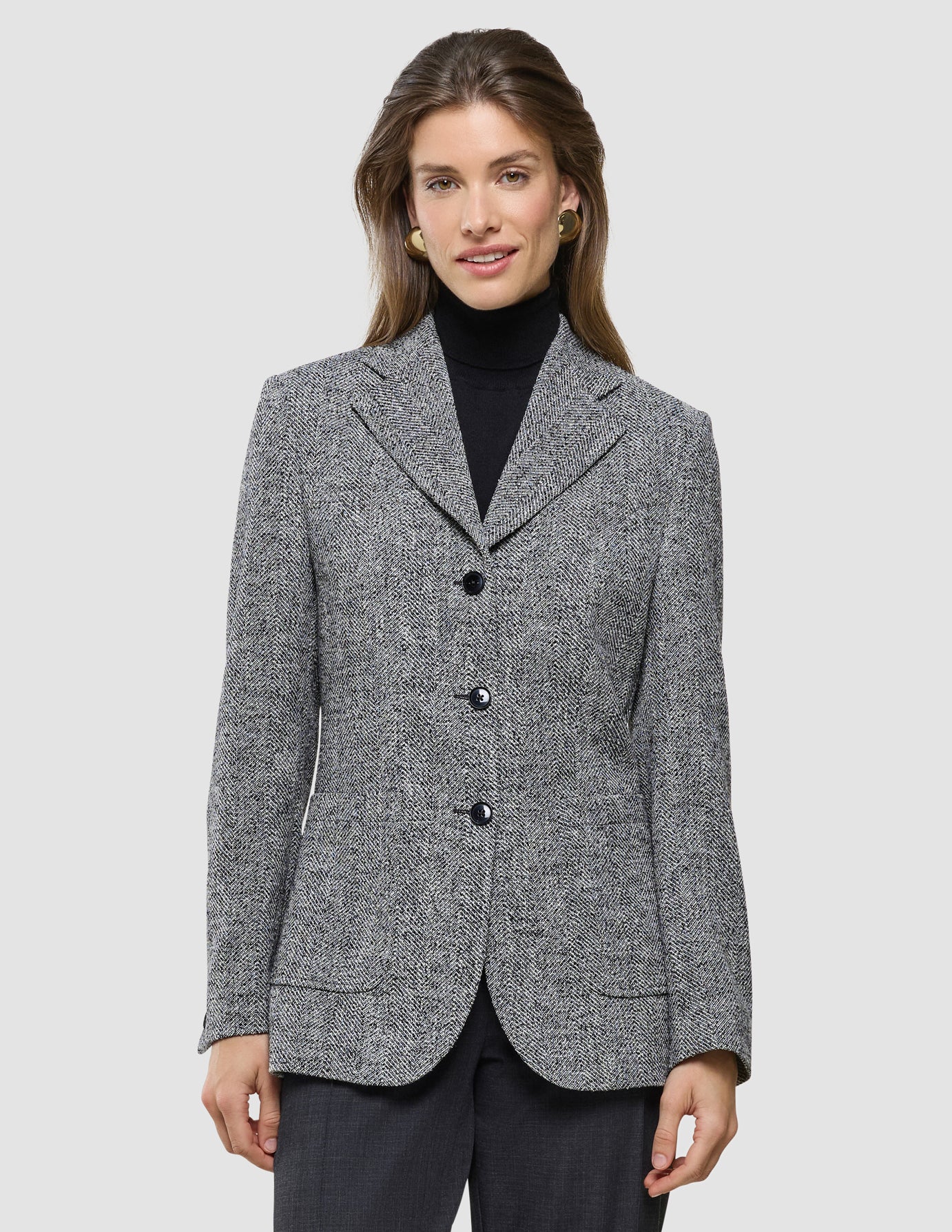 Women Ashryn Blazer Domino Herringbone