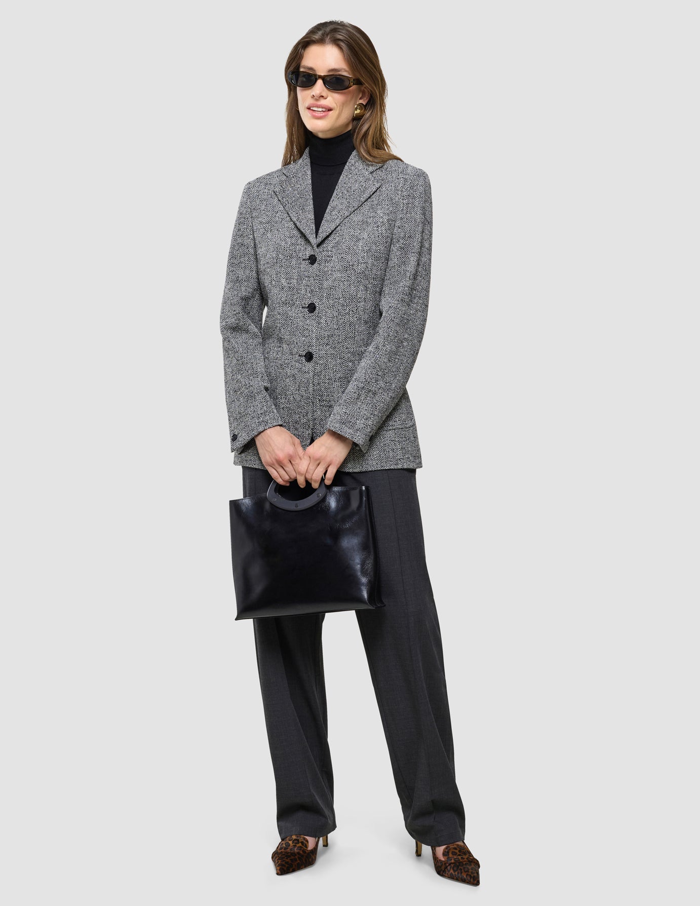 Women Ashryn Blazer Domino Herringbone