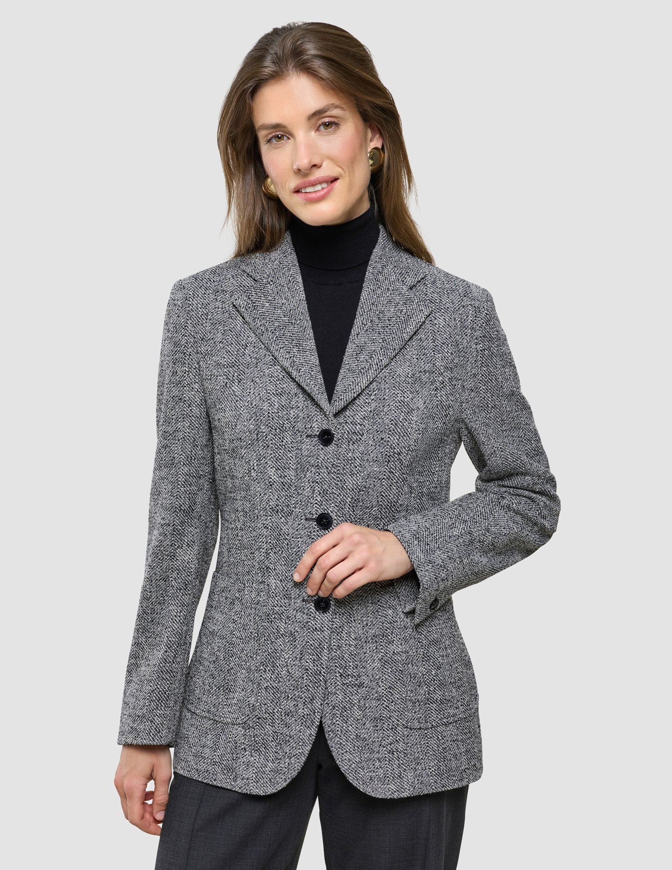 Women Ashryn Blazer Domino Herringbone
