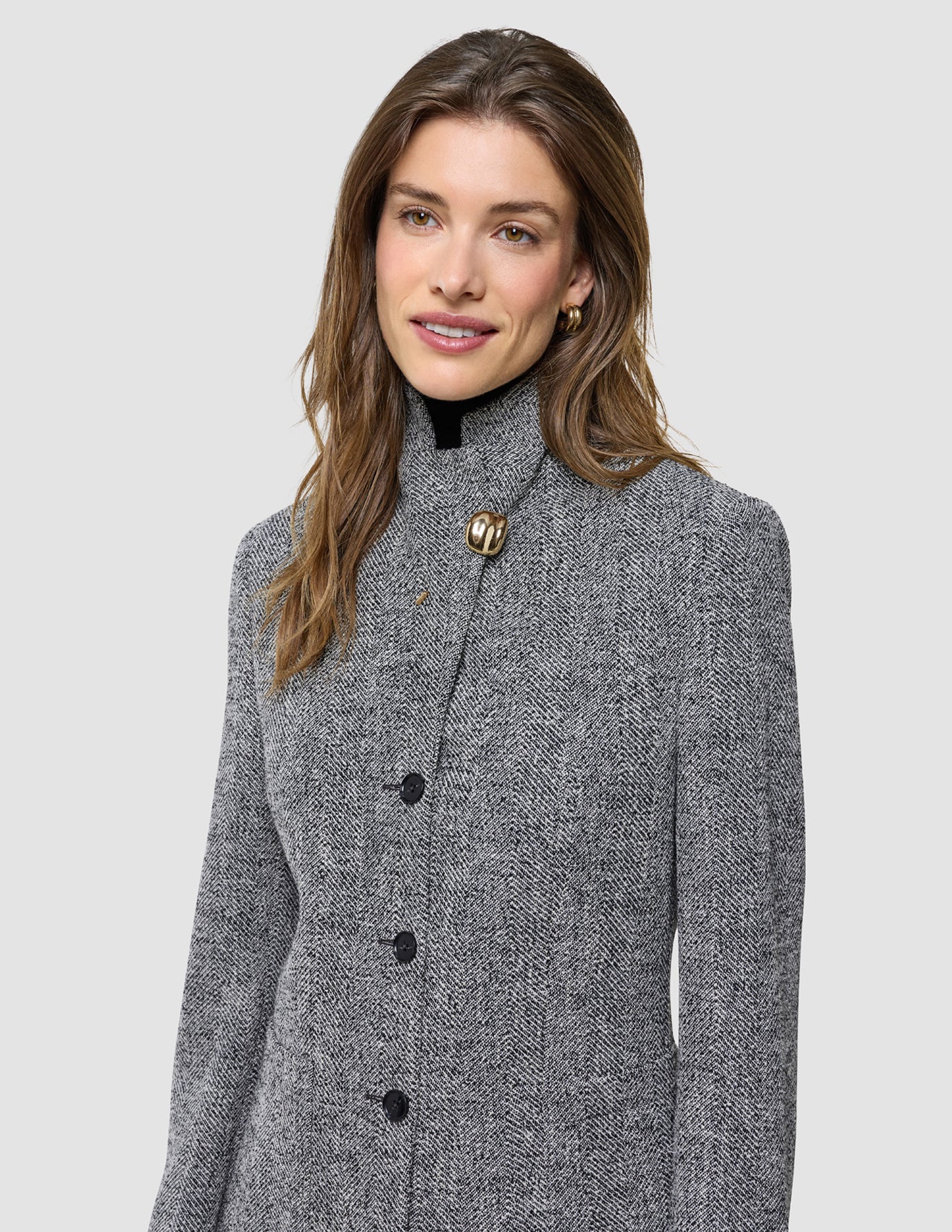 Ashryn Set Domino Herringbone Blazer and Short Skirt