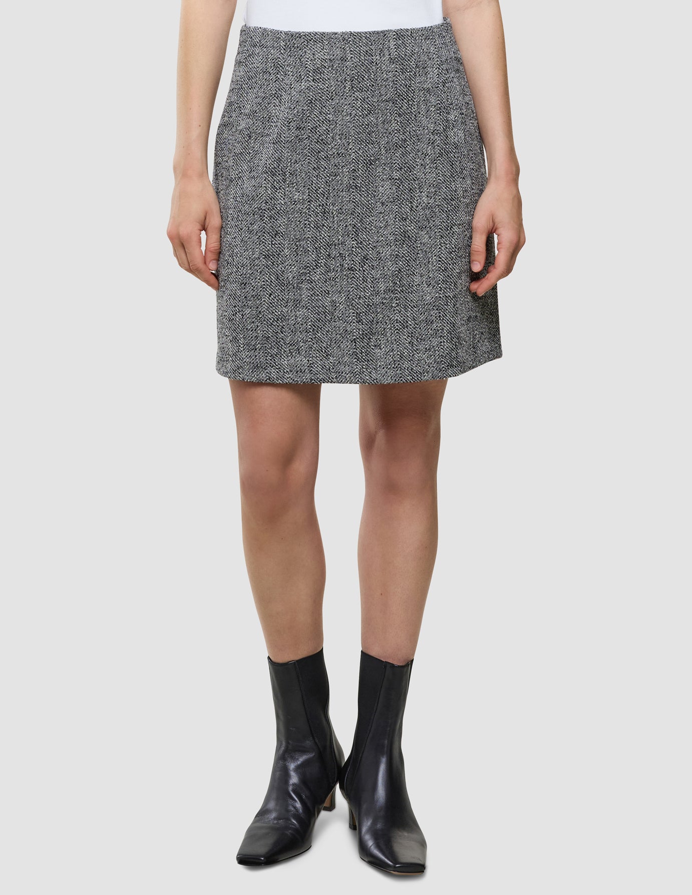 Ashryn Set Domino Herringbone Blazer and Short Skirt