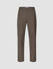 Atelier-Hose Relaxed in Dunkelbeige: locker sitzende Hose aus schwerem, gebrochenem Twill mit Knopfverschluss am Bund.