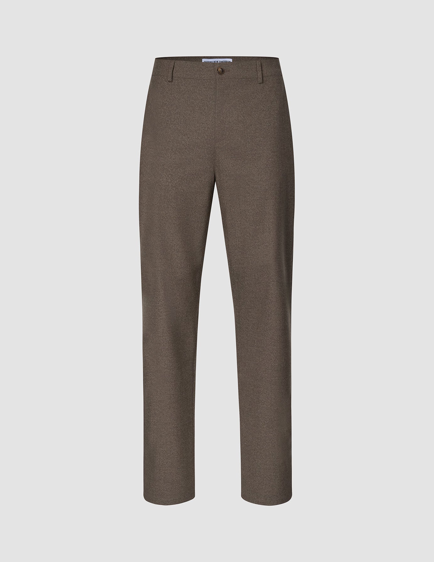 Atelier-Hose Relaxed in Dunkelbeige: locker sitzende Hose aus schwerem, gebrochenem Twill mit Knopfverschluss am Bund.