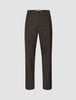 Atelier-Hose Relaxed in Dunkelbraun aus schwerem Broken-Twill mit Knopfverschluss, geradem Bein und einem skandinavischen Design in lockerer Passform.