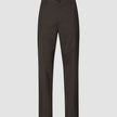 Atelier-Hose Relaxed in Dunkelbraun aus schwerem Broken-Twill mit Knopfverschluss, geradem Bein und einem skandinavischen Design in lockerer Passform.
