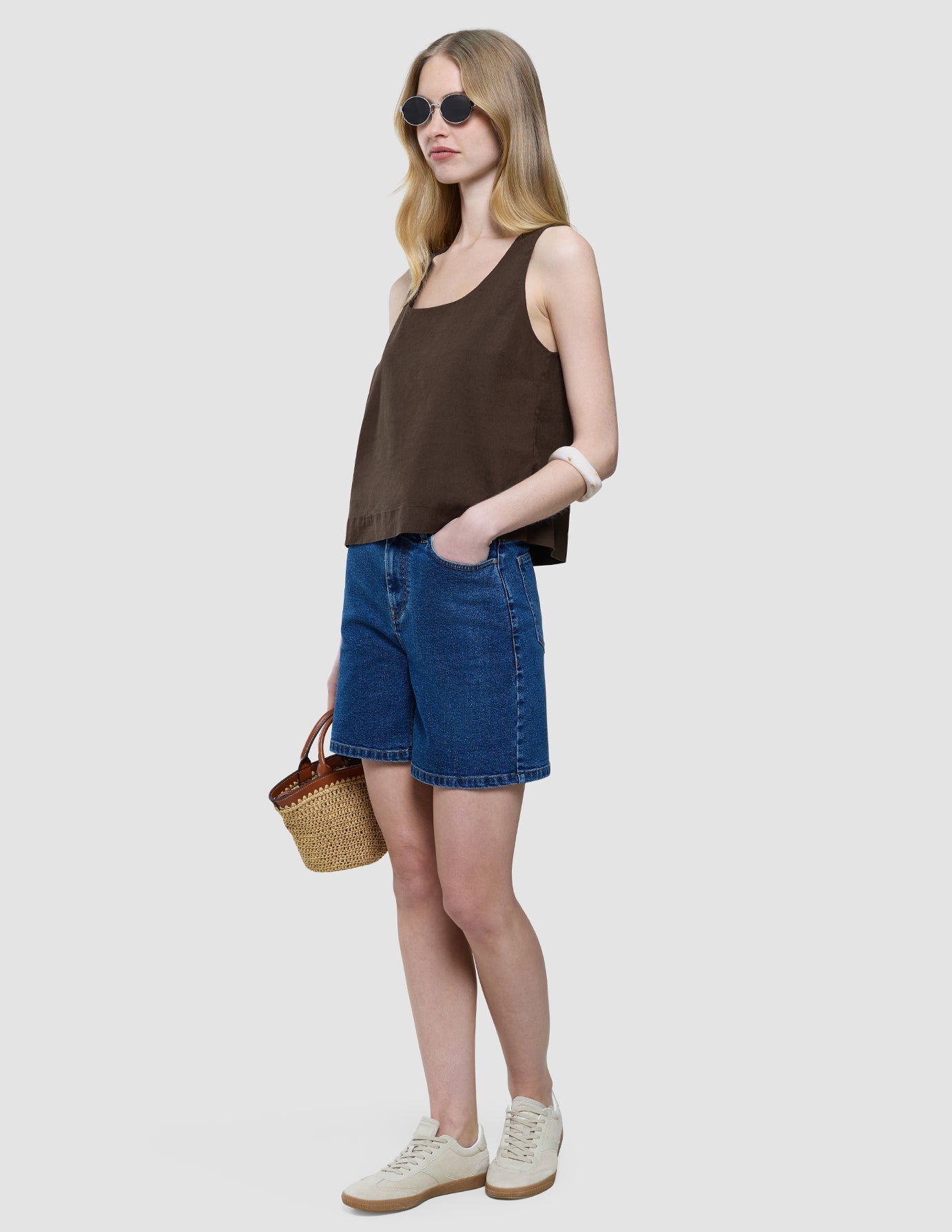 Women Classic Denim Shorts Medium Blue