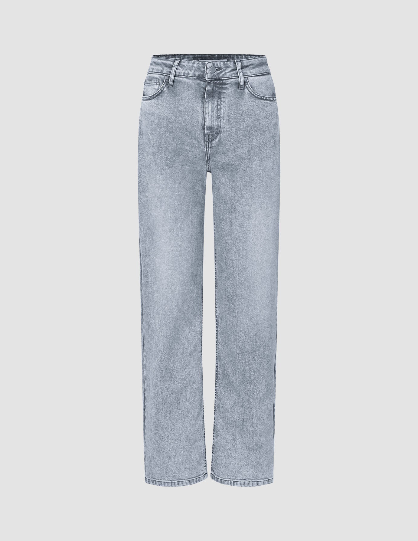 Women's Classic Jeans Straight Light Grey Washed